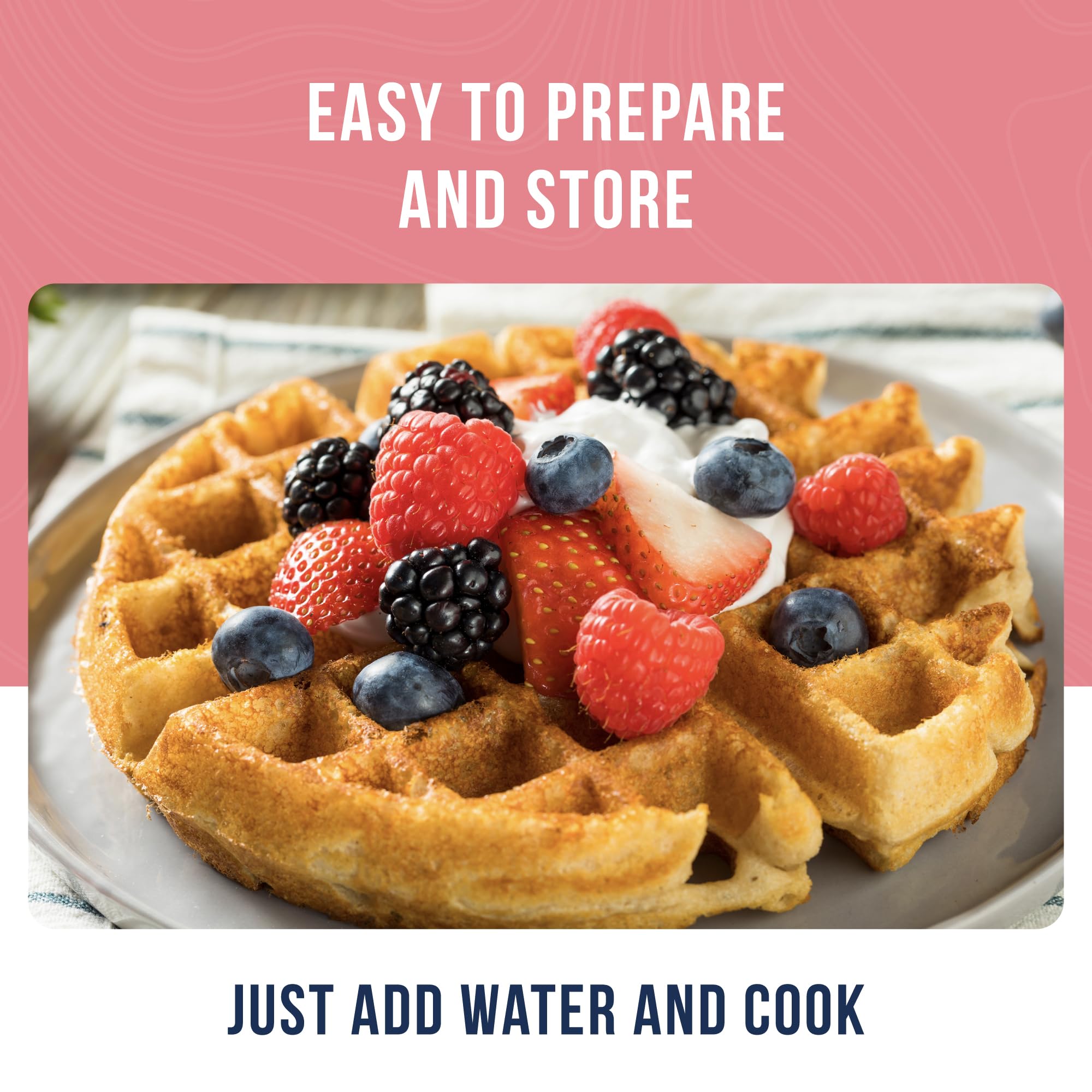Buttermilk Pancake and Waffle Mix Can Emergency Food Supply, 33 Servings, 10 Year Shelf Life - Waffle and Pancake Mix Just Add Water, Instant