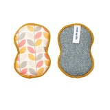 Bright Habits Sponge Set in Geo Leaf Gold - Set of 2 Super Absorbent Washable Reusable Cleaning Sponges Made from Recycled Materials, Durable Eco