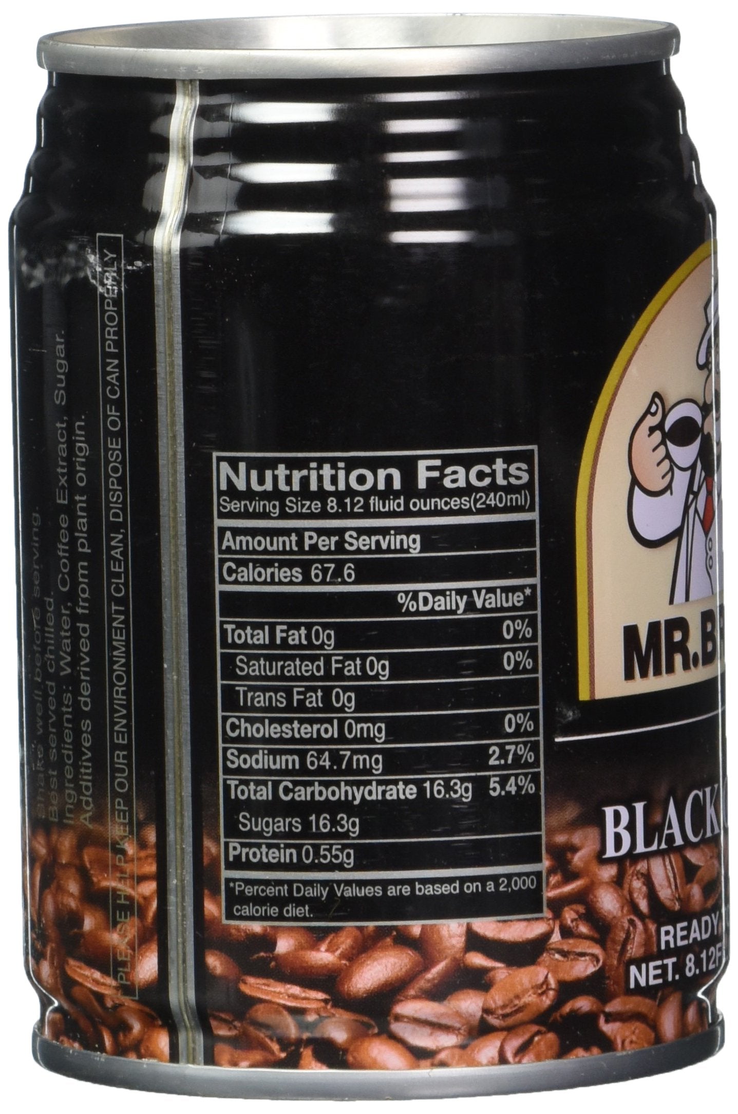 Mr. Brown Black Coffee, 8.12 Ounce (Pack of 24)