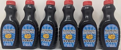 Blackburns Sugar Free Pancake Syrup - 6 x 12 Oz Bottles Bundled with a JFS Recipe Card