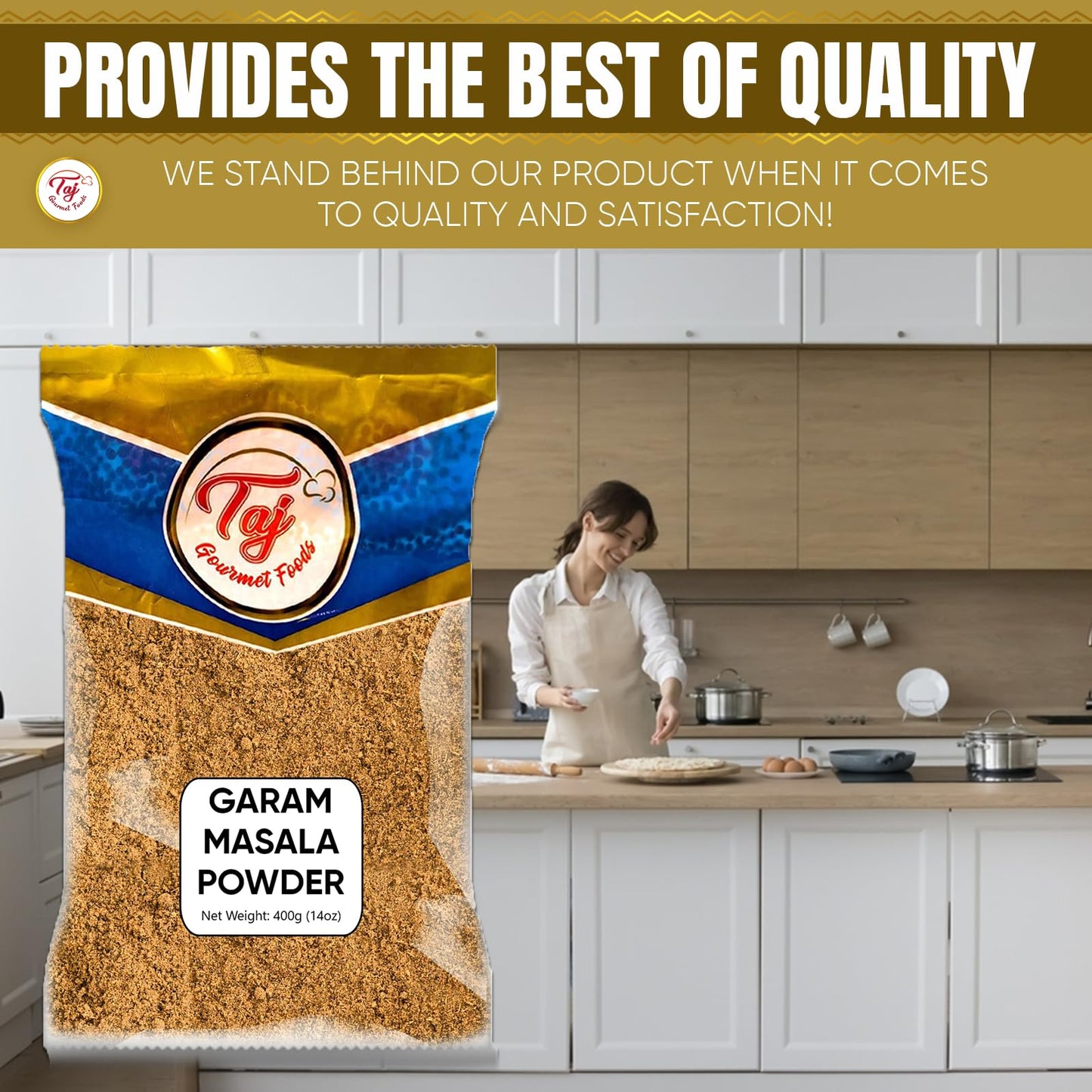 TAJ Garam Masala Powder, 14 Ounce - Unique Blend of Spices | Authentic Indian Spices