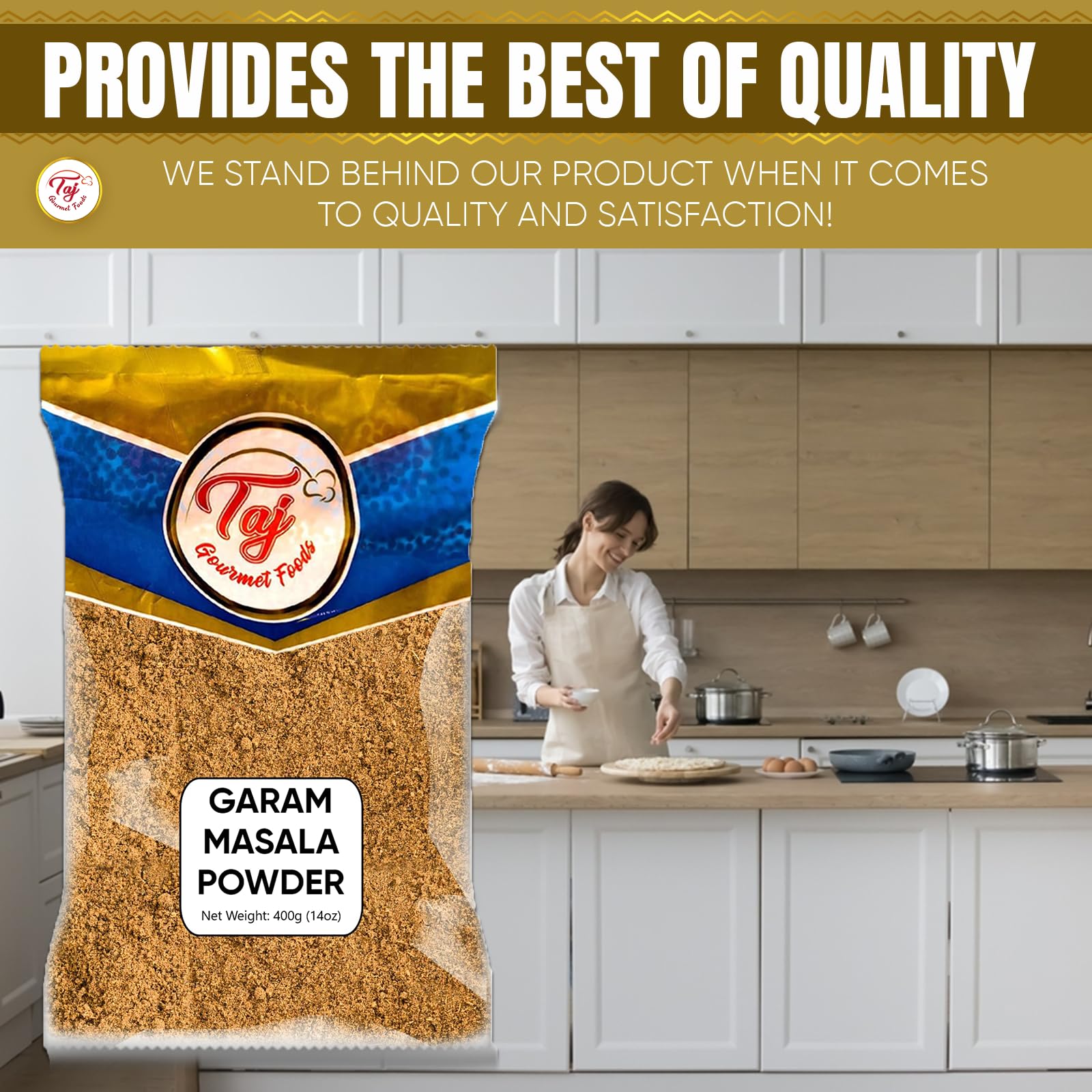 TAJ Garam Masala Powder, 14 Ounce - Unique Blend of Spices | Authentic Indian Spices