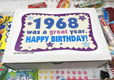 RETRO CANDY YUM ~ 1968 58th Birthday Gift Box Nostalgic Candy Mix from Childhood for 58 Year Old Man or Woman Born 1968 Jr
