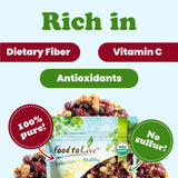 Food to Live Organic Delicious Berries Mix, 4 Pounds - A Blend of Non-GMO Dried Blueberries, Cranberries, and White Mulberries Gently Infused