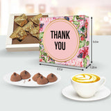 CoolGiftBox Pink gift box with Floral design | Dark chocolate truffles | Client appreciation gifts Thank You Box | Small Business Candy Gifts