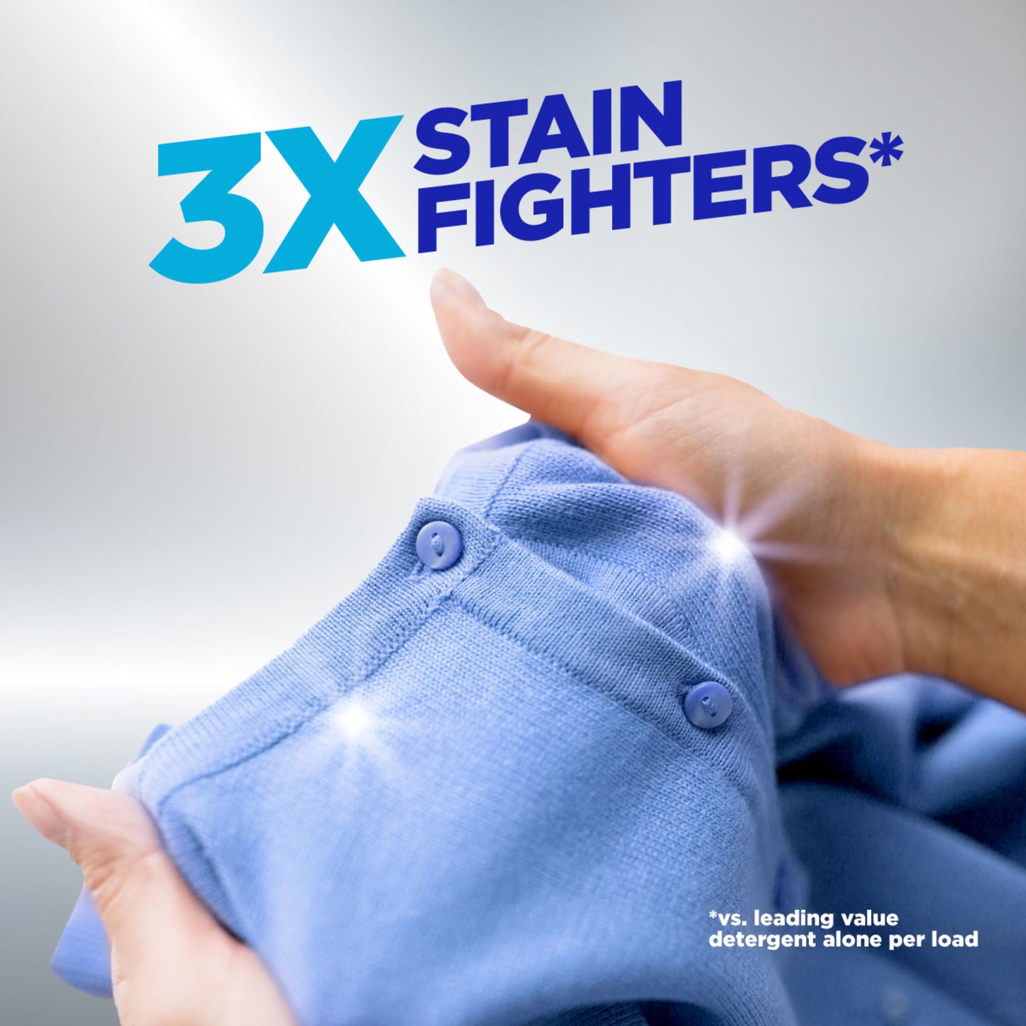 OxiClean Triple Action Versatile Stain Remover Powder, Use with Detergent, Removes Tough Stains like Grease, Blood and Grass, Brightens Colors