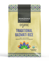 Authentic Organic Basmati Rice by Khazana in 10 lb Bag - Aromatic and Flavorful Indian Grain - Non-GMO, Gluten Free, Kosher, Cholesterol Free