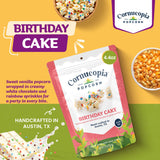 Cornucopia Popcorn Birthday Cake - Gourmet Popcorn from Austin. Vanilla Popcorn with White Chocolate & Confetti Sprinkles for Celebrations, Movie