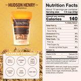 Hudson Henry Cashew Coconut Granola | Gluten Free Granola with Nuts and Seeds | Vegan, Non-GMO & Small Batch Baked with Pure Maple Syrup & Organic