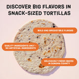 Eureka Tortilla Blueberry & Maple Flour Tortillas | Artisanal Craft Tortillas | 6” Mini Wrap Whole Grains | Vegan, Non-GMO, Low Calorie | (4 Packs, 8