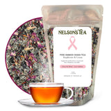Nelson's Tea Raspberry & Cream - Cut & Sifted Loose Leaf Tea with Rooibos Green Tea, Dried Red Raspberry Leaf, Marigold, Hibiscus, Rose Petals