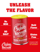 Cajun Nation NO SALT Cajun Seasoning 5 oz - Gluten Free, No MSG- Louisiana Spicy Cajun Seasoning for Turkey, Jambalaya, Gumbo, Seafood & More, 2-Pack