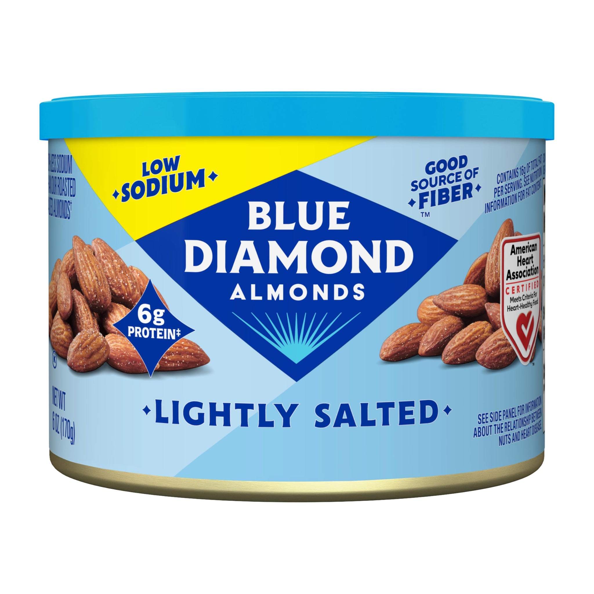 Blue Diamond Almonds, Lightly Salted, Low Sodium, 6 Ounce