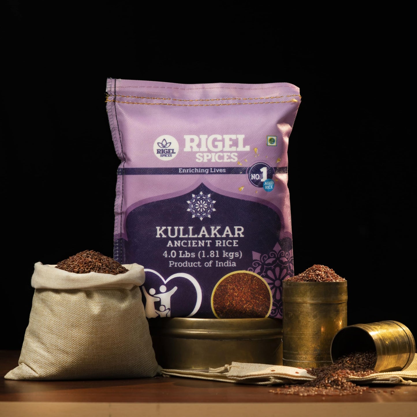 Rigel Spices | Kullakar Red Rice | 12+months aged | GLUTEN FREE | Ancient Red Rice from India