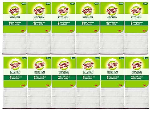 Scotch-Brite Kitchen Cloth, 2 Cloths/Pack, 12 Packs per Case (24 Cloths Total)