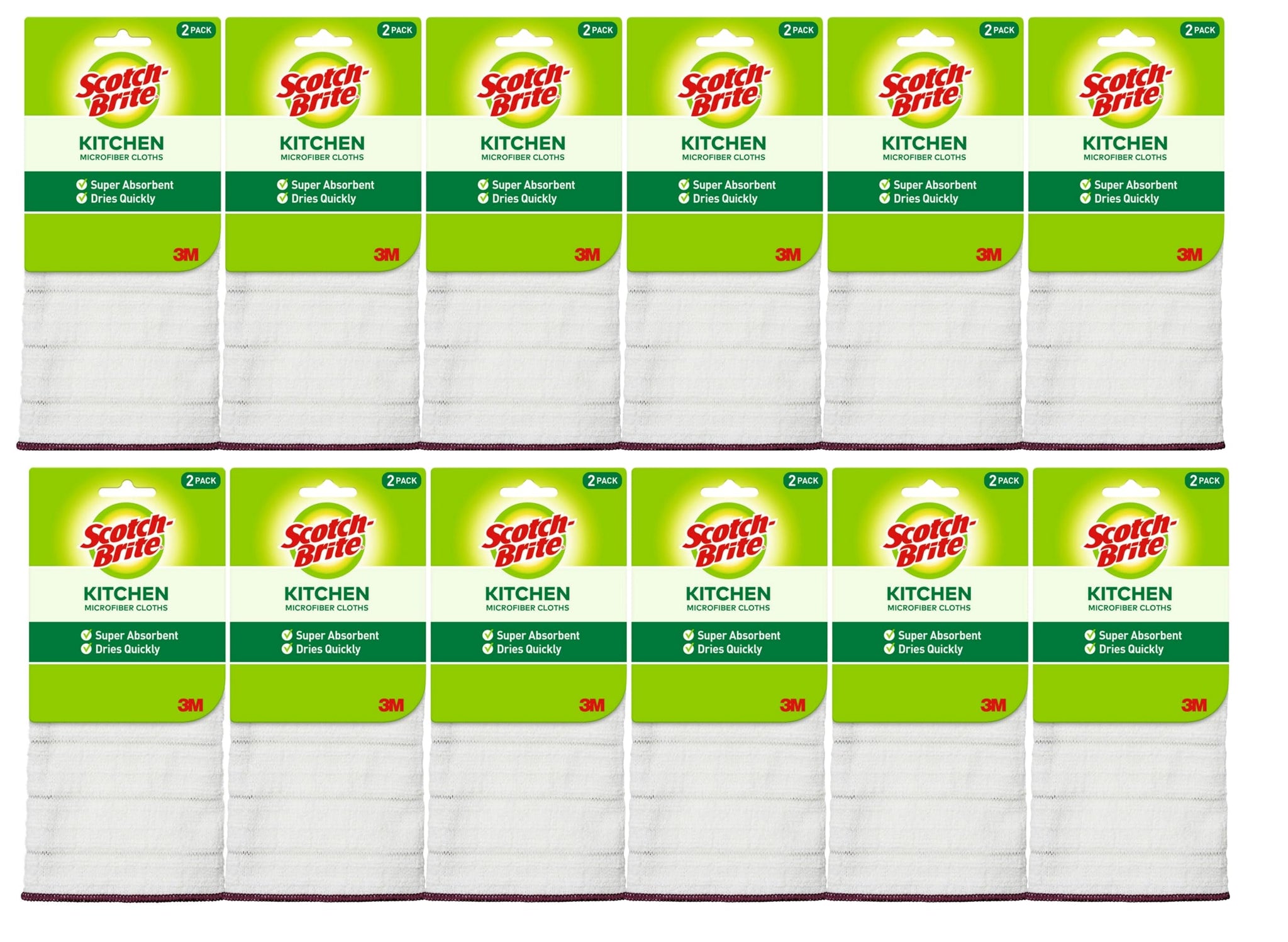 Scotch-Brite Kitchen Cloth, 2 Cloths/Pack, 12 Packs per Case (24 Cloths Total)
