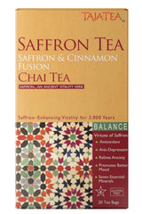 Taja Saffron Tea - Saffron & Cinnamon Fusion Chai, Balanced Wellness Blend for Mindful Comfort, Mood Boost, Decaffeinated | Gluten Free | Kosher, 20