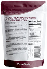Viva Doria Malabar Black Peppercorns, Whole Black Pepper, Black Peppercorn For Grinder Refills, 12 Ounces