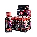 RocketX Energy Shot, Zero Calorie and Zero Sugar Energy Drink, with Natural Caffeine and B-Vitamins, Midnight Berry Flavor, 3 fl oz, Pack of 12