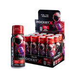 RocketX Energy Shot, Zero Calorie and Zero Sugar Energy Drink, with Natural Caffeine and B-Vitamins, Midnight Berry Flavor, 3 fl oz, Pack of 12