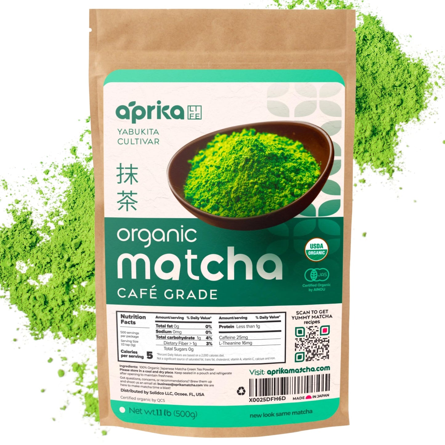 Matcha Powder from Japan, Organic Green Tea, No Sugar Added Tea Powder for Matcha Latte, Japanese Green Tea - Barista Grade Te Macha Organic - 1.1 lb