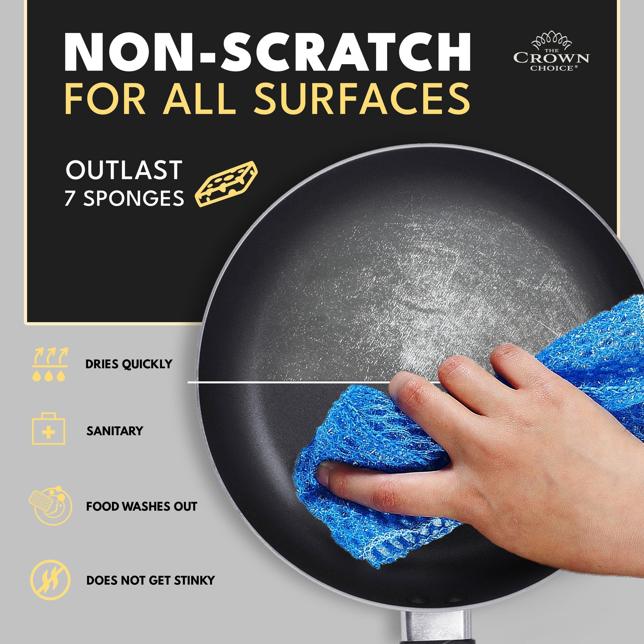 Non Scratch Dish Scrubbers for Cleaning Dishes (12 PK) - Reusable Kitchen Sponge - Replace Dish Sponges for Washing Dishes - Best Household Scrubbing