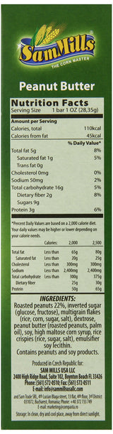 Sam Mills Gluten Free Granola Bars, Peanut Butter, 5 Ounce