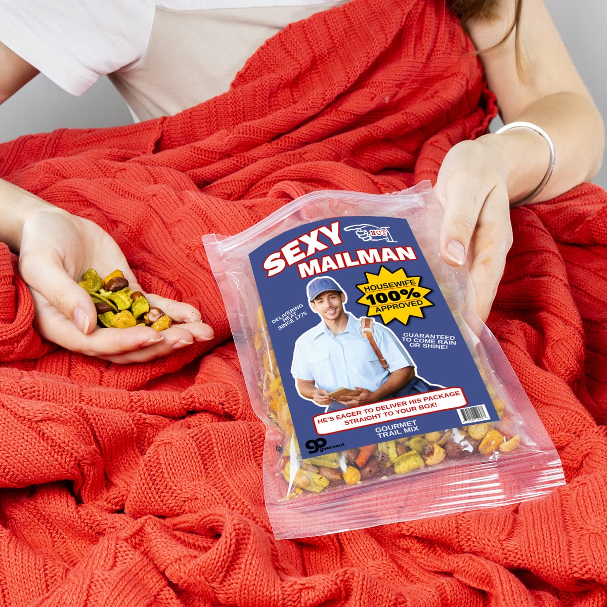 Sexy Mailman Trail Mix - Gourmet Spicy Snack Blend for Women - Funny Gag Gifts for Adults Stocking Stuffers - Package Delivery WAHM SAHM Gifts