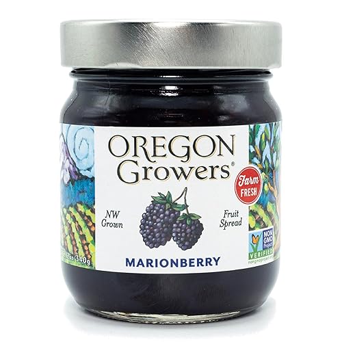 Oregon Growers Marionberry Fruit Spread - Marionberry Jam Made In Oregon, Blackberry Jam, Blackberry Fruit Spread, All Natural Ingredients, Non-GMO