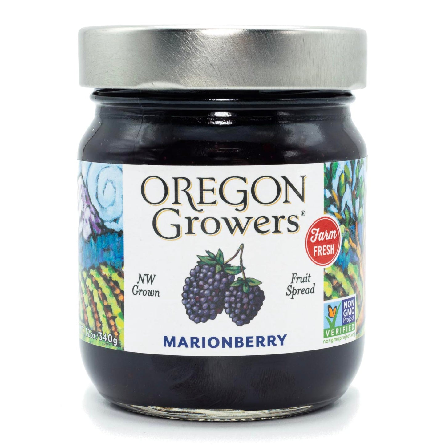 Oregon Growers Marionberry Fruit Spread - Marionberry Jam Made In Oregon, Blackberry Jam, Blackberry Fruit Spread, All Natural Ingredients, Non-GMO