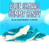 Blue Sharks Gummy Candy | 2-Pound Bag | Gummy Fish | Blue Raspberry Flavor | Shark Candy for Parties, Buffets, Goodie Bags, and Ocean Themed Events |