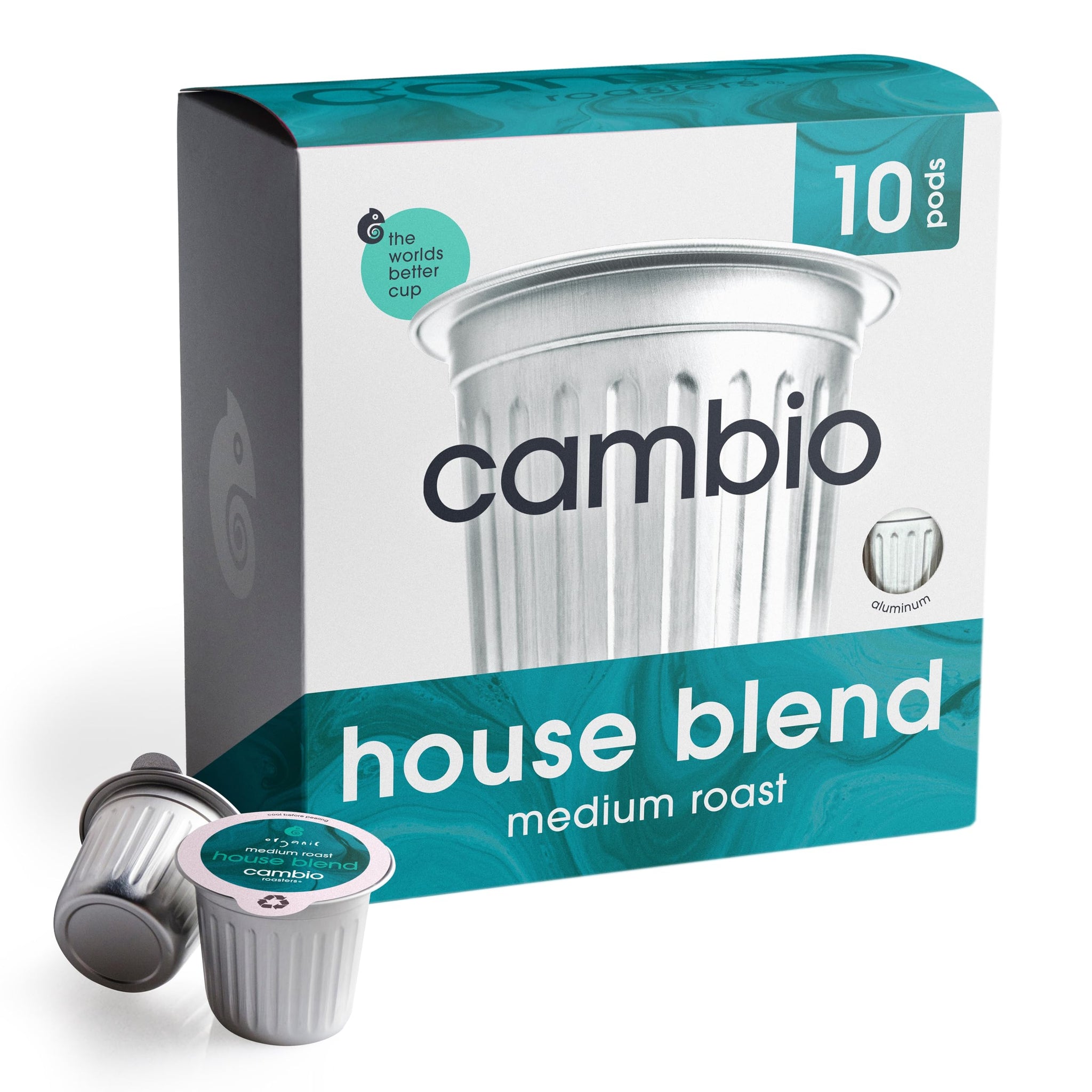 Cambio Roasters House Blend Medium Roast Coffee Pods - The Only Organic Recyclable Aluminum Coffee Pods, Small Batch Roasted, Keurig® Compatible