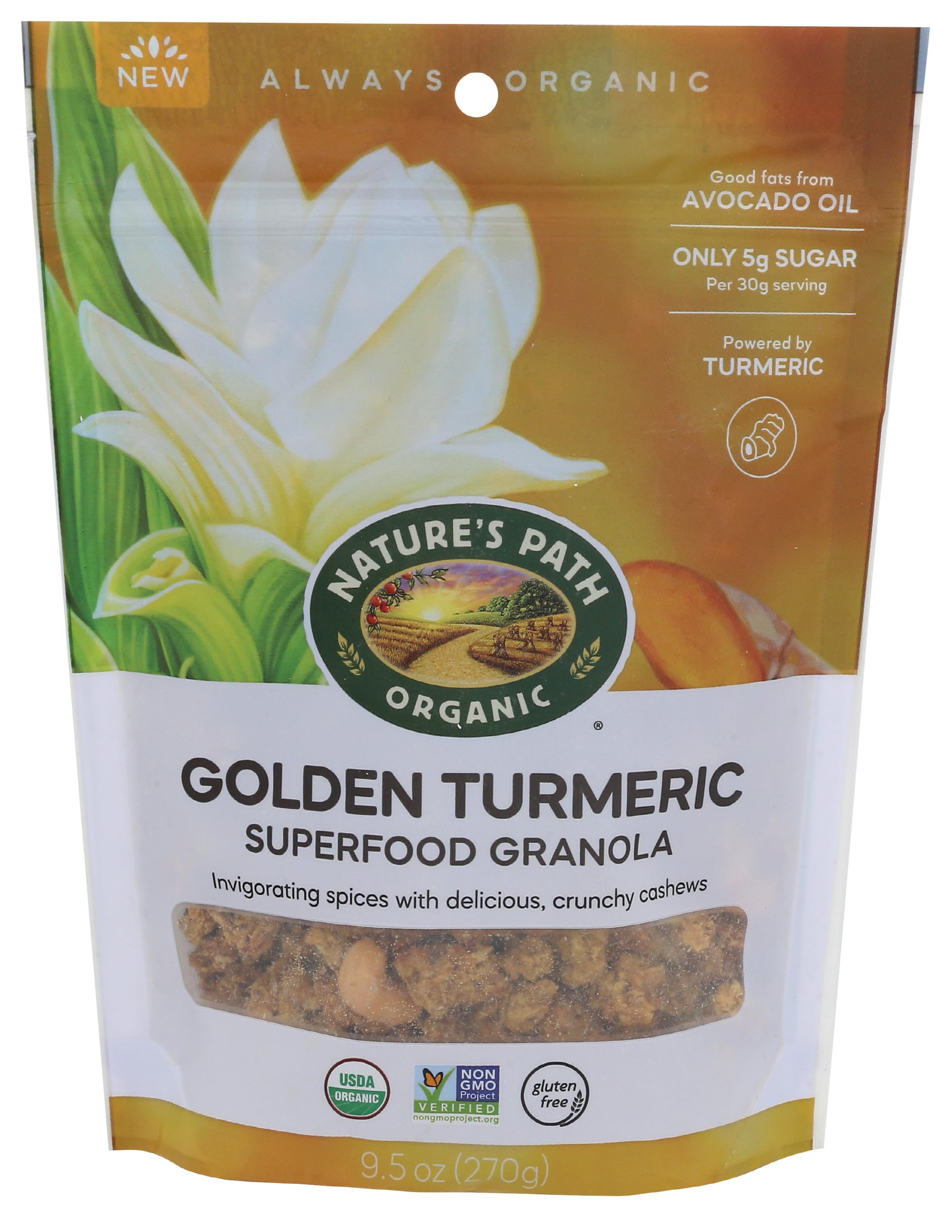 Natures Path, Granola Golden Turmeric Superfood Organic, 9.5 Ounce