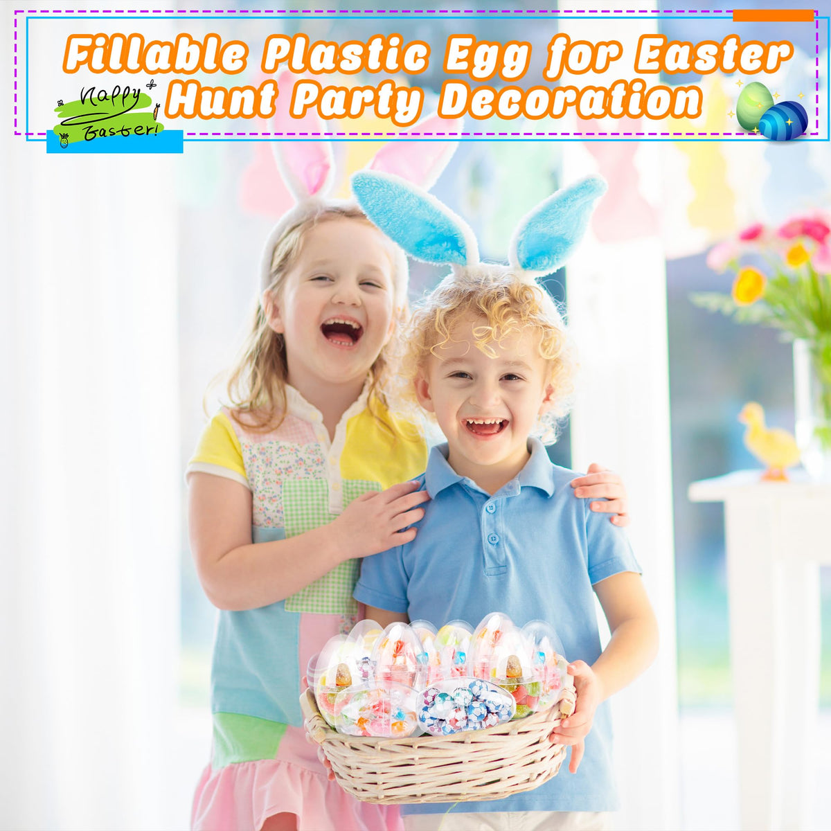 Barblog 30 Pcs 3 Inches Clear Easter Eggs Fillable Plastic Easter Eggs Empty Transparent Eggs Bulk for Easter Hunt Easter Basket Stuffers
