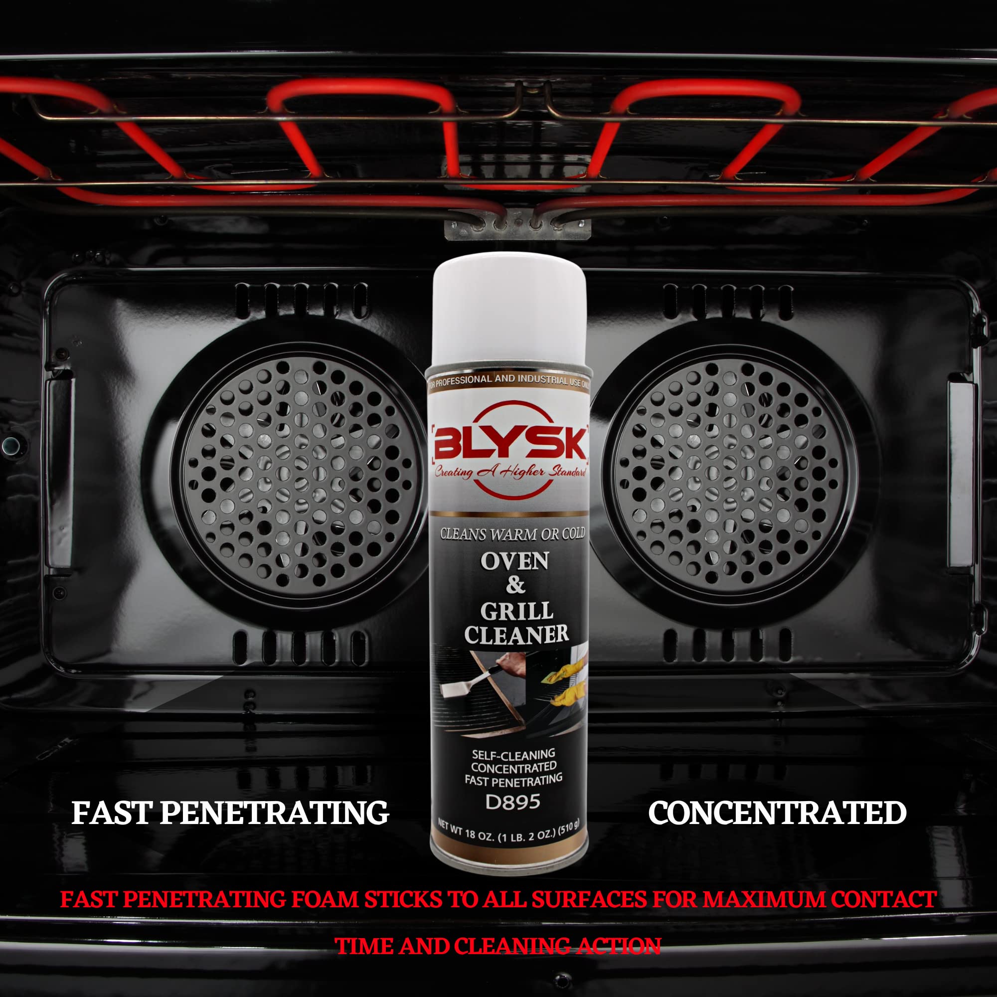 Blysk Oven & Grill Cleaner 18 oz (D895) heavy duty, fast penetrating, oil & grease remover