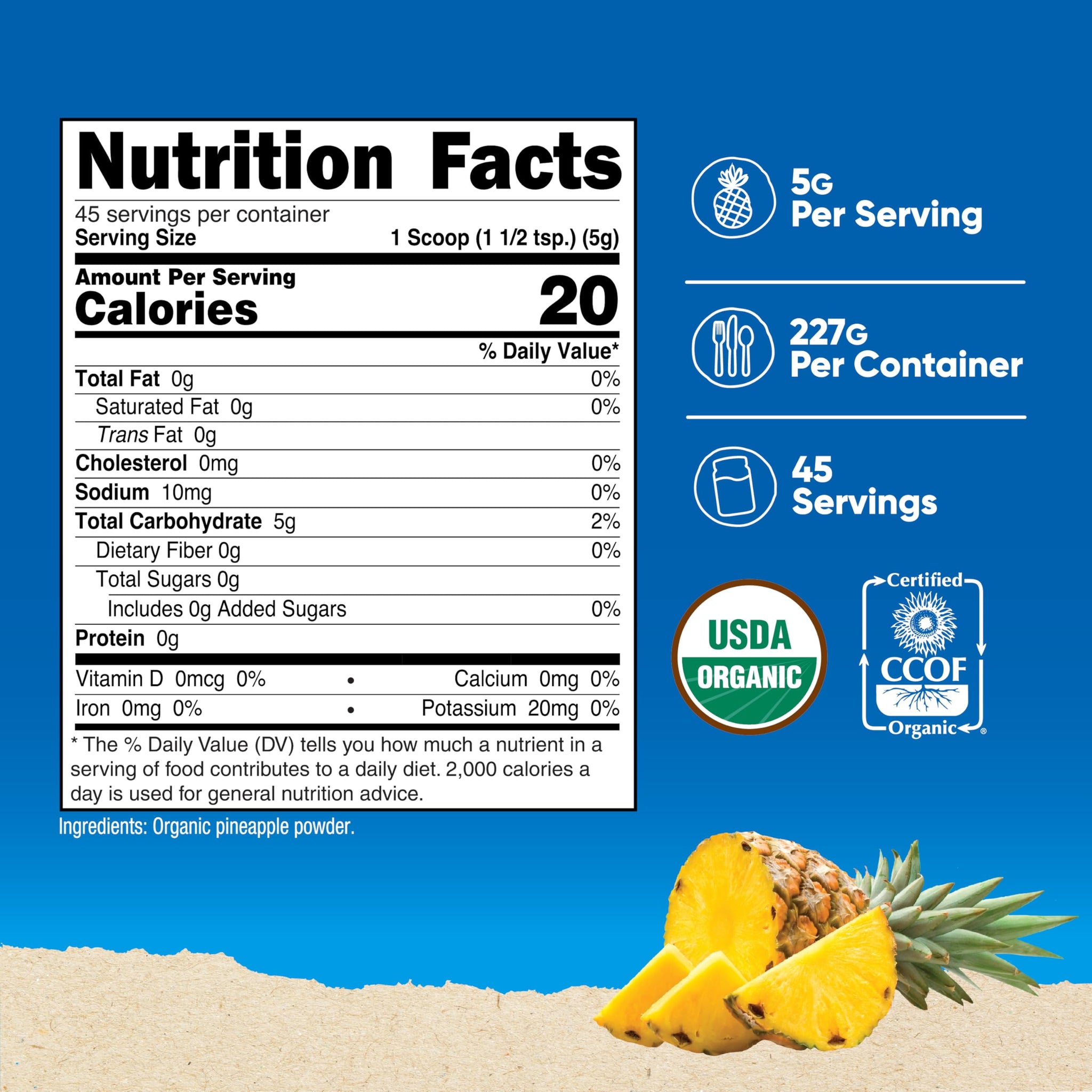 Nutricost Organic Pineapple Powder (8 OZ) - USDA Certified Organic, Pineapple Juice Powder, Gluten Free