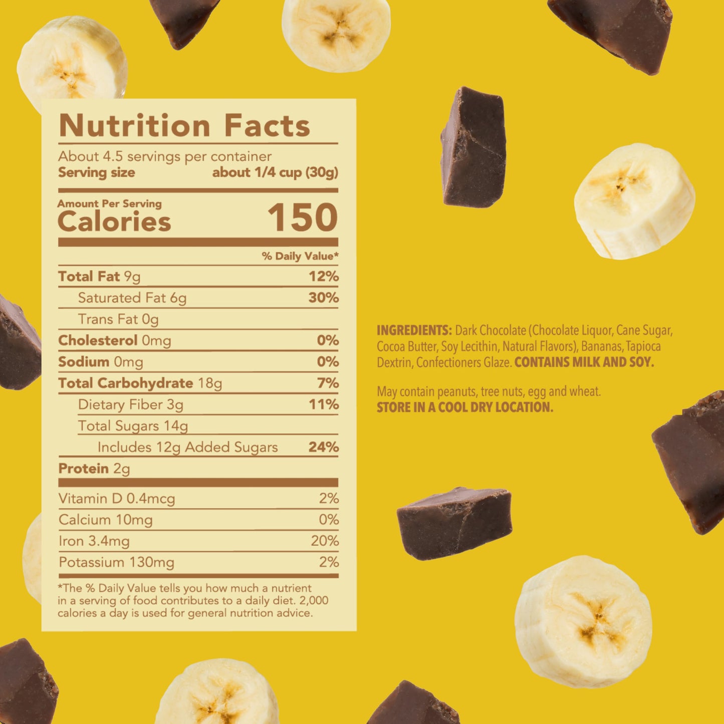 Tru Fru Nature's Bananas Hyper-Dried Fresh in Dark Chocolate 4.5 Ounce Bag