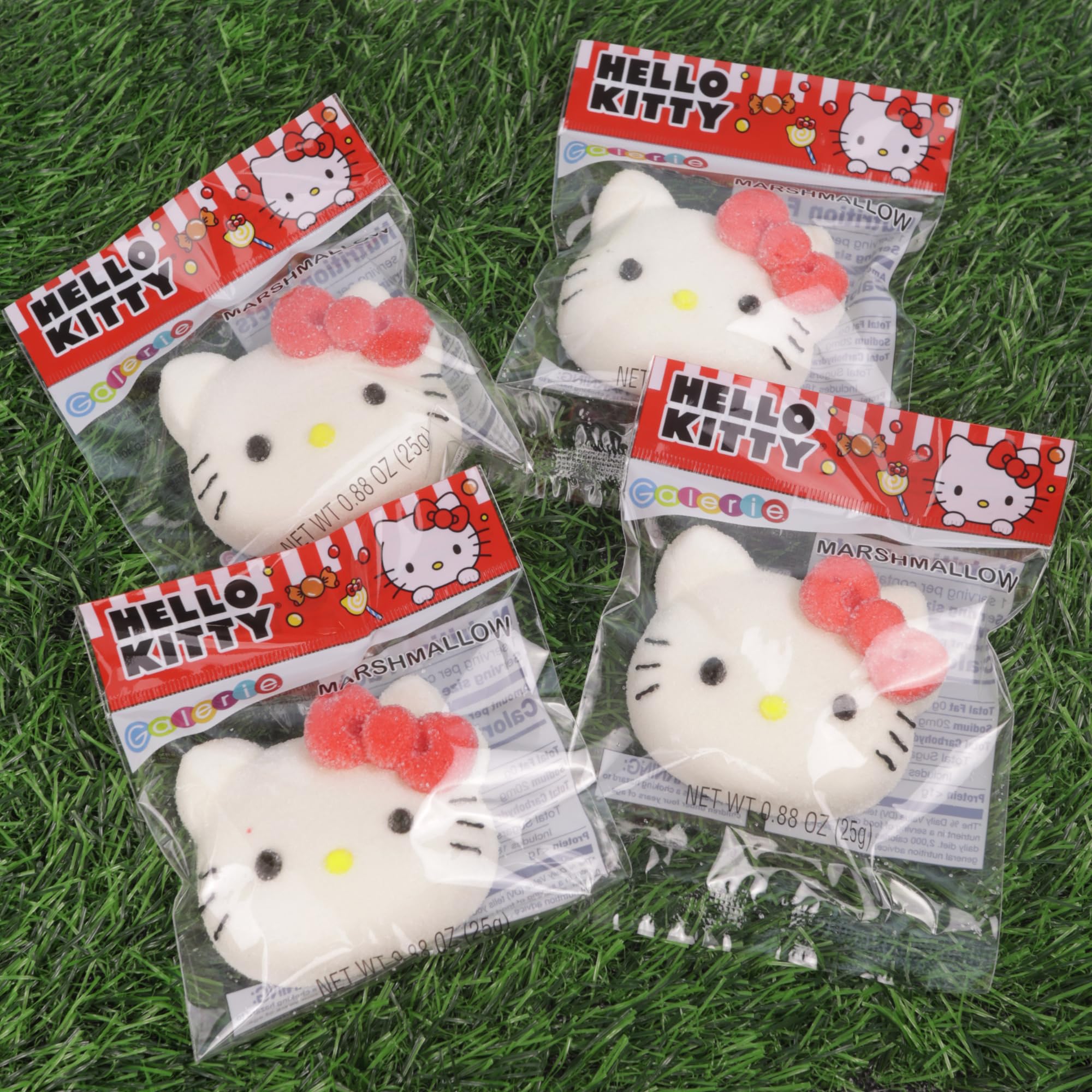 Hello Kitty Candy, Giant Fluffy Marshmallows, Individually Wrapped Pieces, Party Favor Treats, 4 Count Box