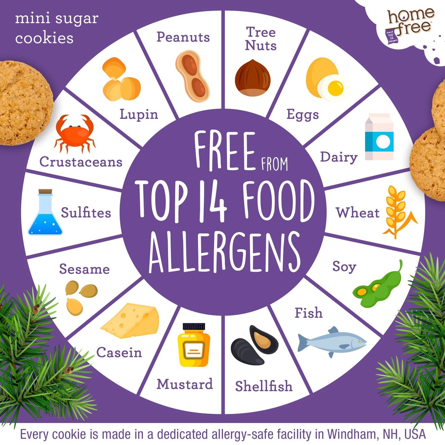 Homefree Treats You Can Trust Gluten Free Mini Cookies, Sugar, 5 Oz