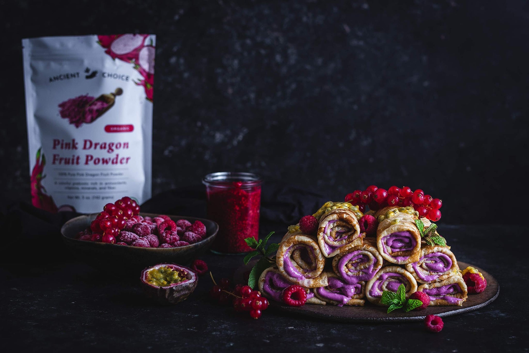 Ancient Choice - Red Dragon Fruit Powder (4 ounces) | USDA Organic Freeze Dried | Non-GMO Pitaya | Natural Food Coloring | Vegan Pink Superfood |