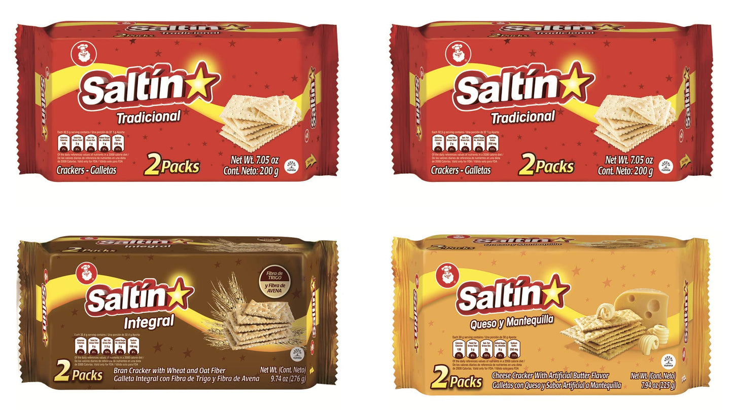 Saltin Noel Crackers Variety Bundle | Includes Two Packs of Saltin Original + One Pack Saltin Cheese and Butter + One Pack Saltin Wheat | 31.76 Total