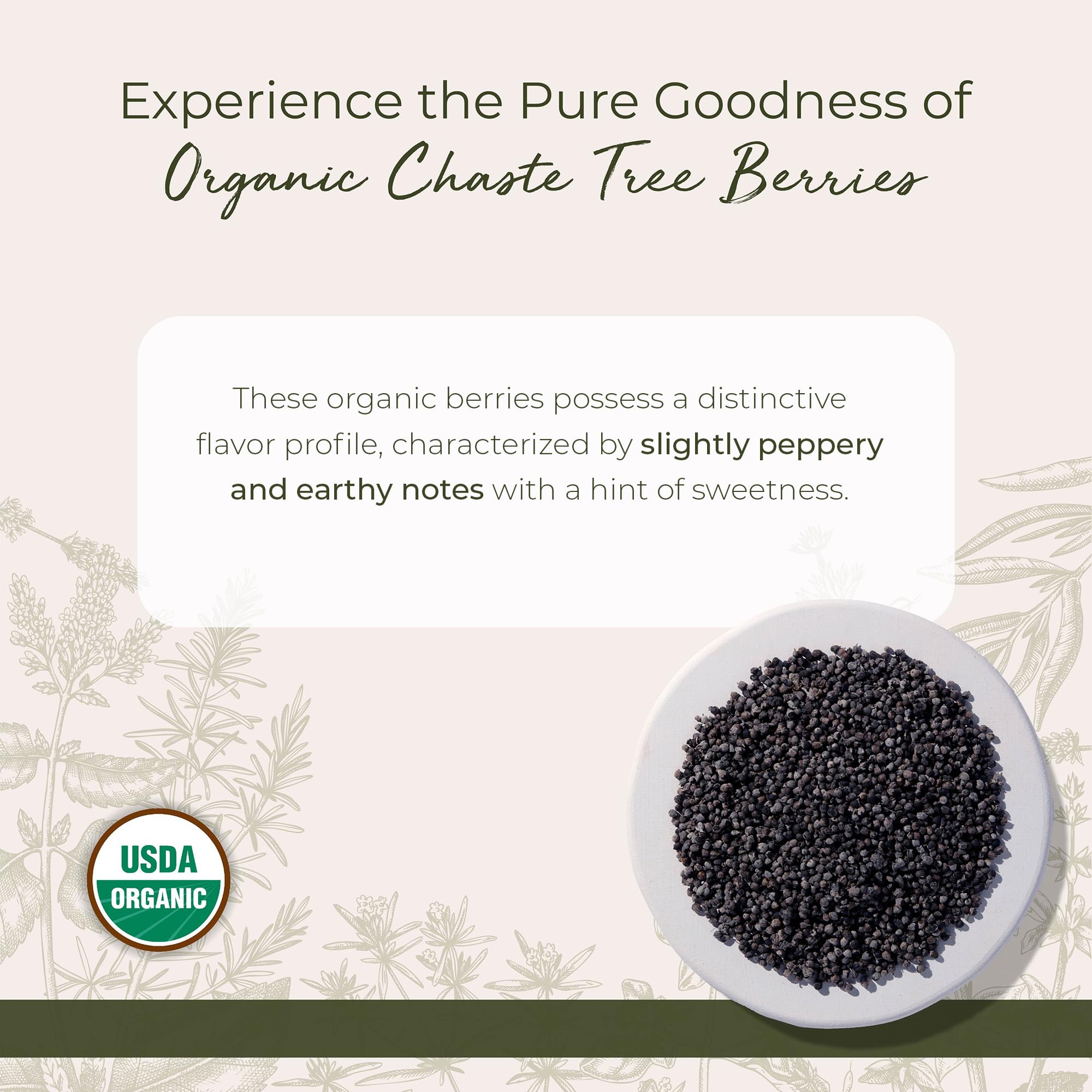 Starwest Botanicals Organic Chaste Tree Berries Whole, 1 Pound