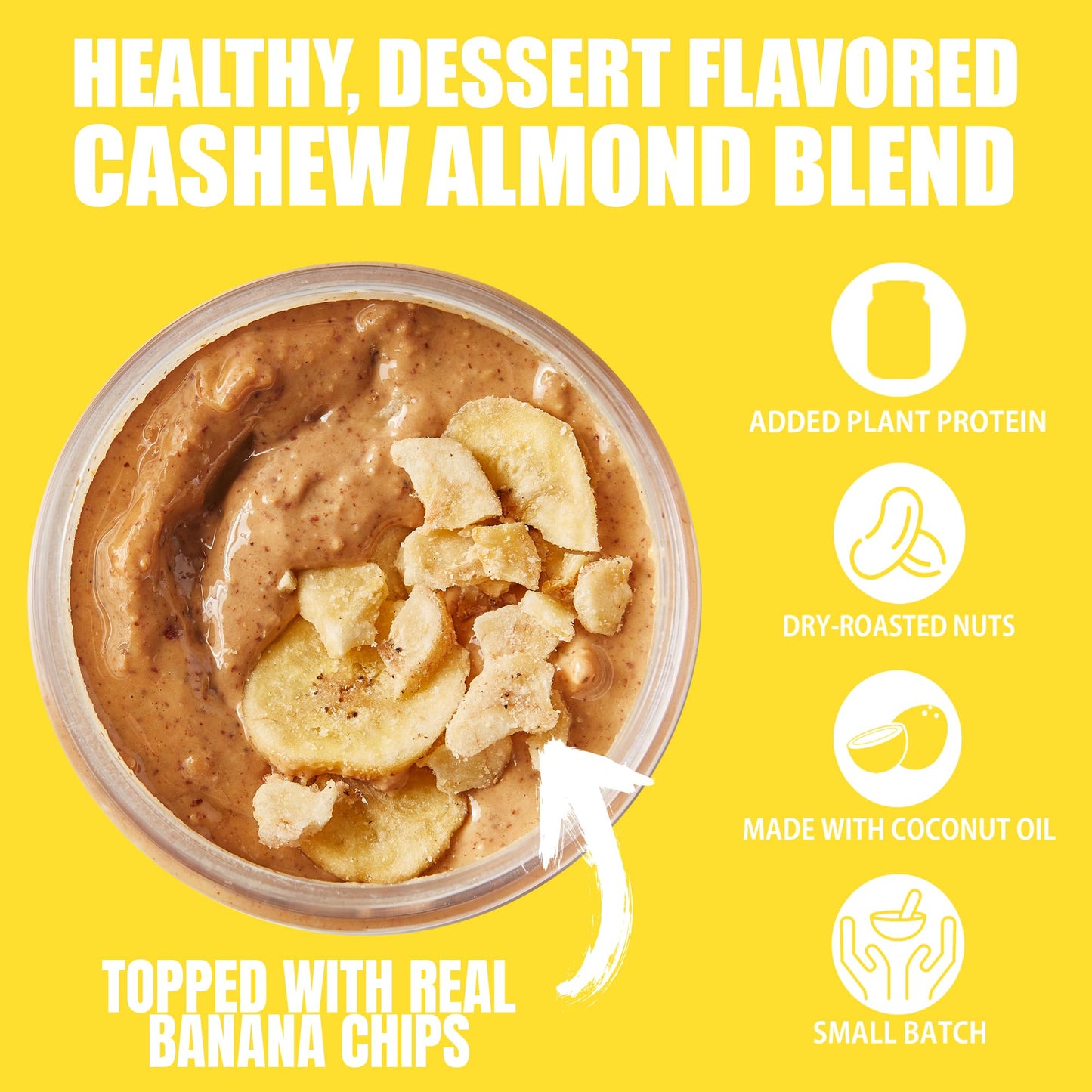 Fit Butters Banana Maple French Toast Cashew Almond Butter Vegan Spread - Added Protein and Coconut Oil, Low Carb, Low Sugar, Gluten Free, Complete