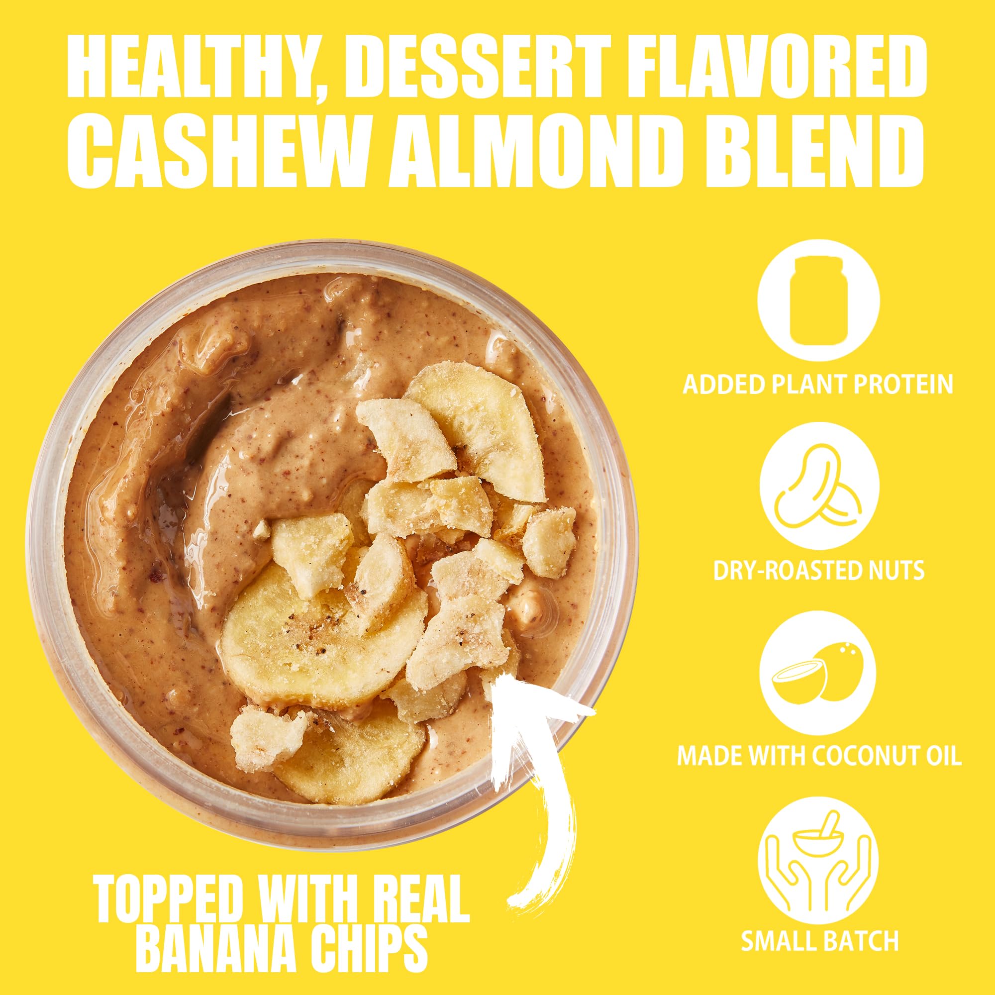 Fit Butters Banana Maple French Toast Cashew Almond Butter Vegan Spread - Added Protein and Coconut Oil, Low Carb, Low Sugar, Gluten Free, Complete