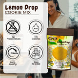 Glassy Brown Cookies-Lemon Drop Cookie Mix | Fresh Lemon Cookies | Protein Cookies | Cookie Butter & Eggs | No Preservatives - Serves 24 Soft Cookies.