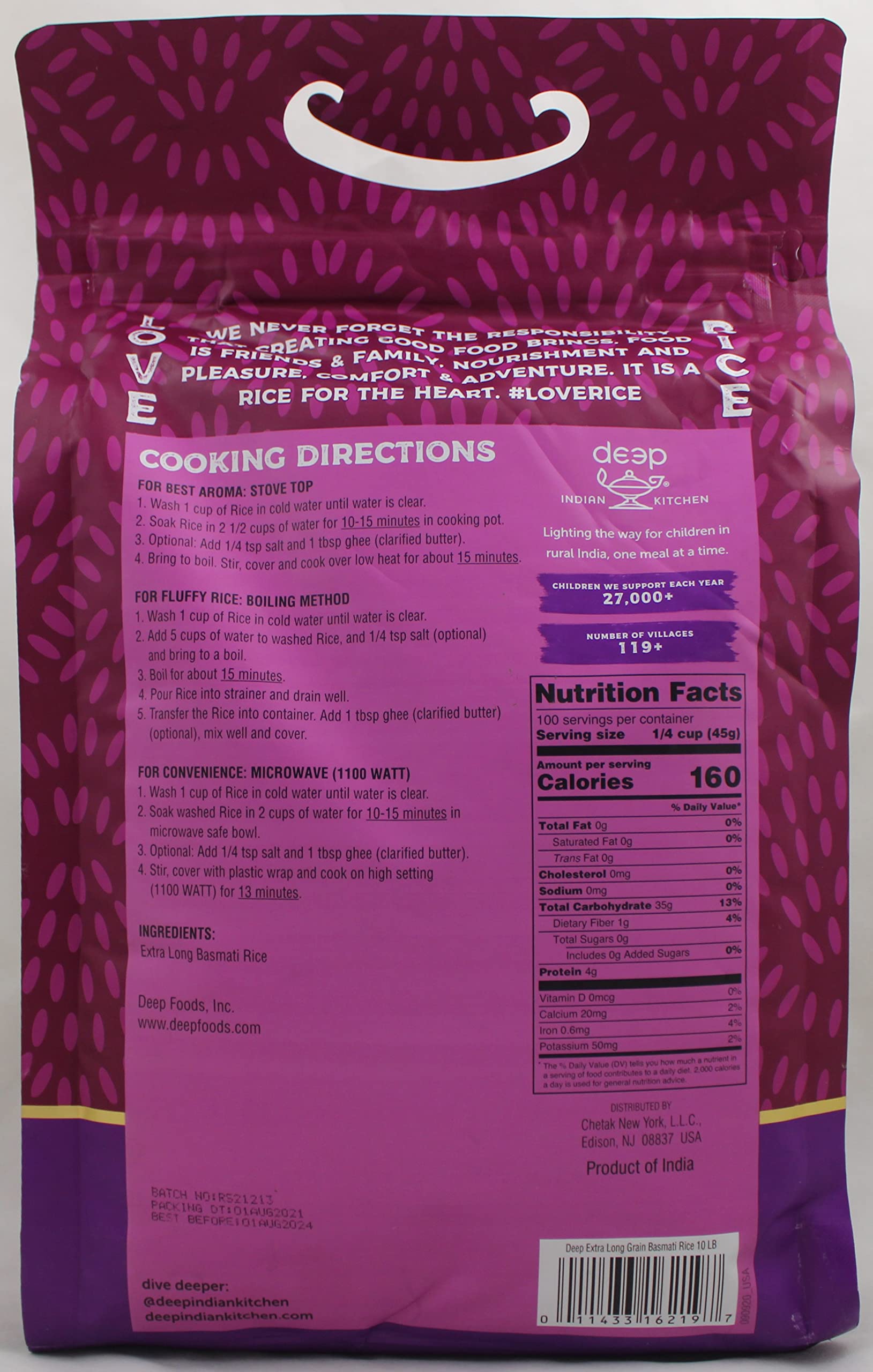 Extra Long Grain Basmati Rice 10 LB
