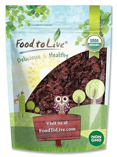 Food to Live Organic Sultana Raisins, 1.5 Pounds - Non-GMO, Unsweetened, Unsulfured, Lightly Coated with Organic Sunflower Oil, Vegan, Paleo Friendly