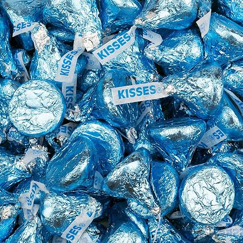 90ct Light Blue Candy Kisses Milk Chocolate (Approx. 90 pcs)