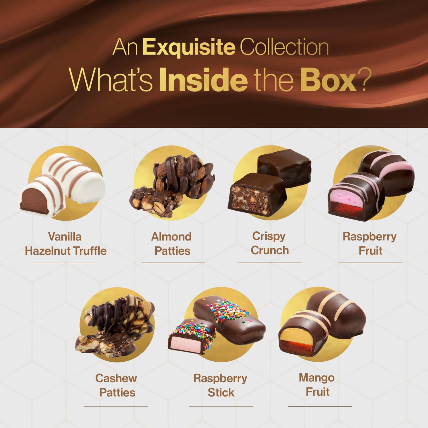 Premium Holiday Chocolate Gift Box -7 Types of Handmade Gourmet Chocolates - Luxury Set of Dairy Free Kosher Artisanal Chocolates - Sweet Treat Gift
