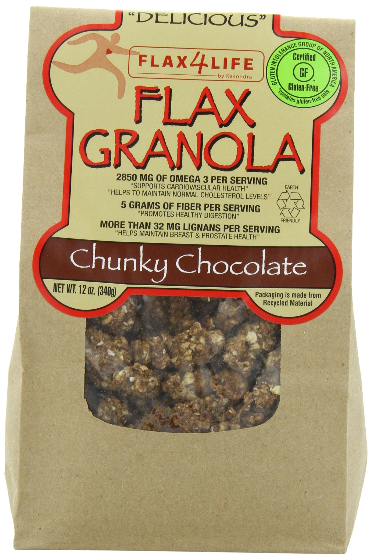 Flax4Life Flax Granola, Chunky Chocolate, 12 Ounce
